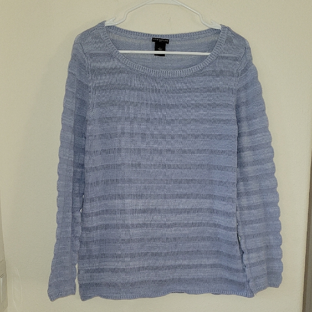 Ann Taylor Lightweight Sweater, L, Blue, EUC